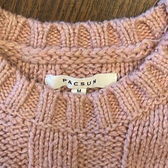 Pacsun women’s M knit pink oversized cropped sweater - Picture 2 of 7